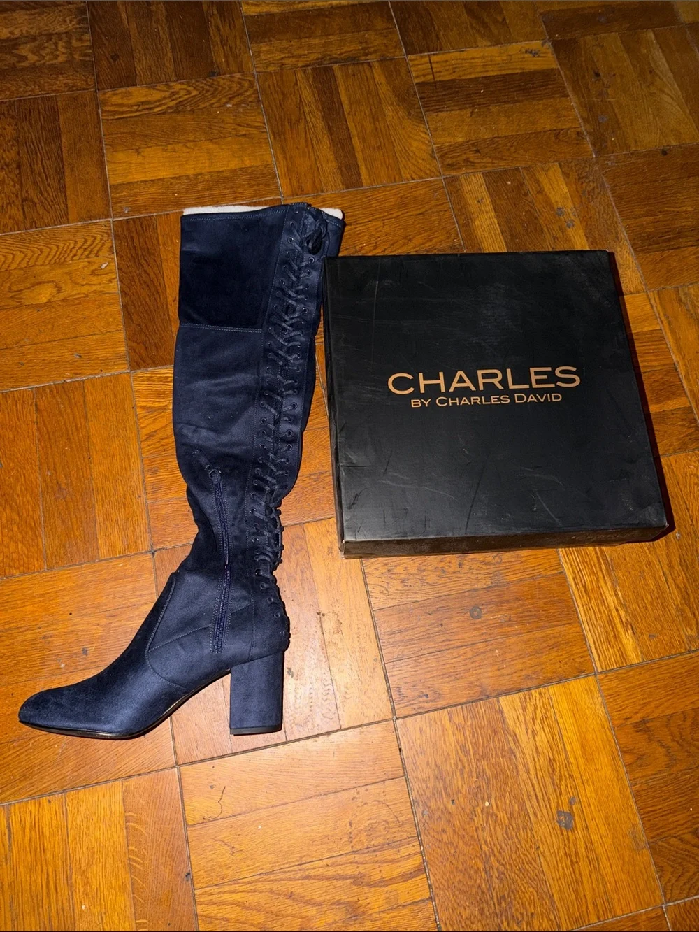 Charles By Charles David  Over-the-Knee Block Heel Boots Midnight 9M